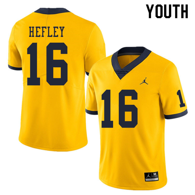 Youth #16 Ren Hefley Michigan Wolverines College Football Jerseys Sale-Yellow